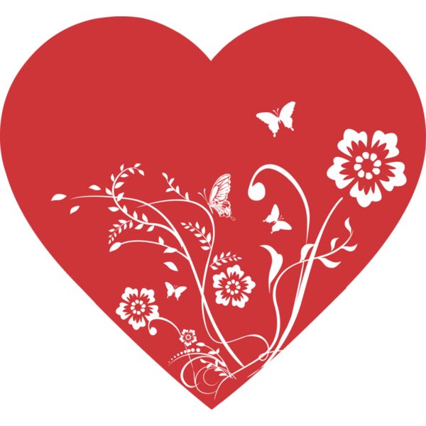 Heart with flowers butterflies Thumbnail