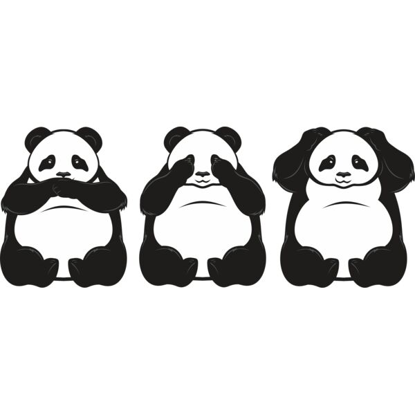 Hear no evil pandas horizontal Thumbnail
