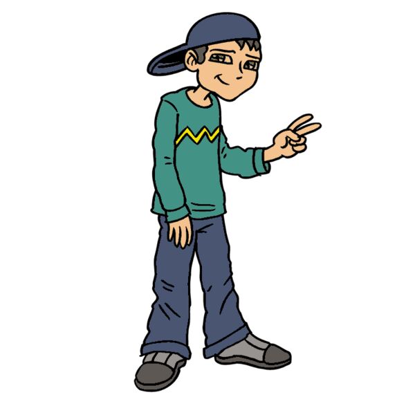 Cool boy hat peace sign Thumbnail