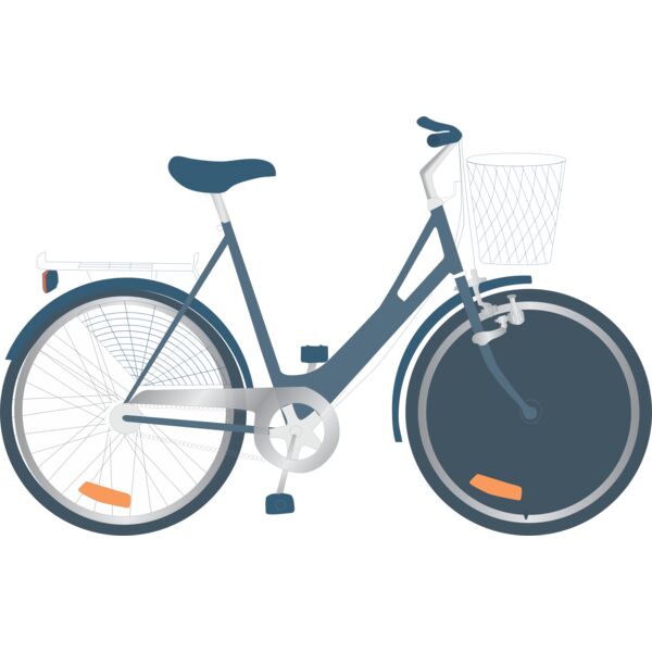 Blue bike with basket Thumbnail